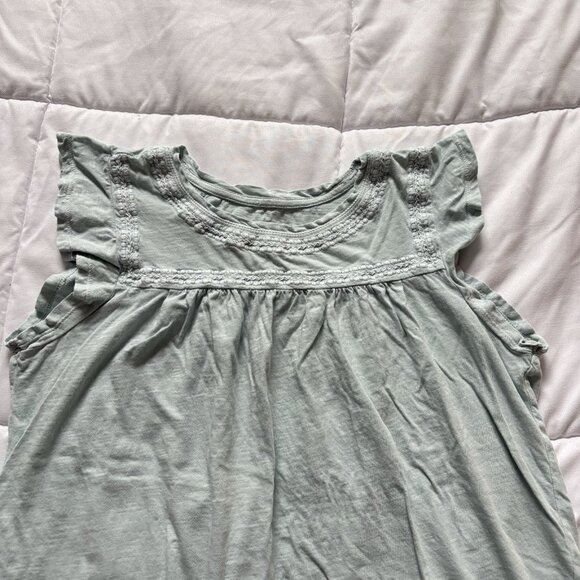 Lucky Brand Womens Size Medium Shirt Top Blouse Blue Short Sleeve 100% Cotton - Picture 2 of 9